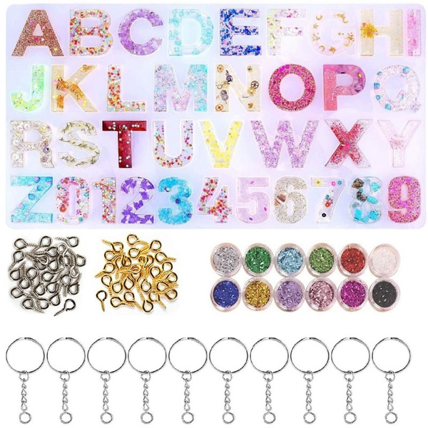 73pcs DIY Resin Letter Molds Alphabet Silicone Mold for Making Resin  Keychains Pendant Jewelry