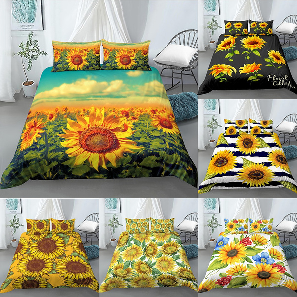 3d Sunflower Bedding Set Duvet Cover, Sunflower Twin Bedding