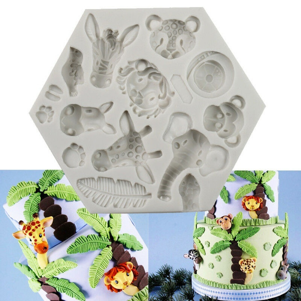 3D Animal Silicone Fondant Mould Cake Elephant Giraffe Monkey Heads Baking Mold | Wish 3D Animal Silicone Fondant Mould Cake Elephant Giraffe Monkey Heads Baking Mold | Wish