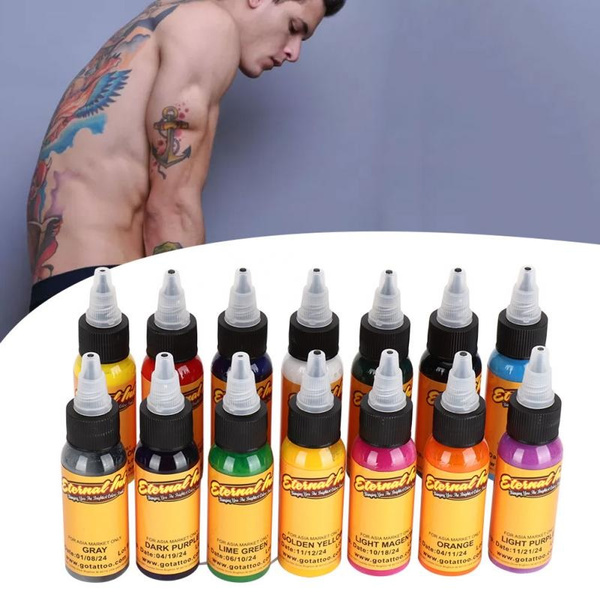 NEW 14pcs Professional Tattoo Ink Longlasting Semi-Permanent Makeup ...