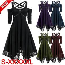 GOTHIC DRESS, Plus Size, Cosplay, Lace
