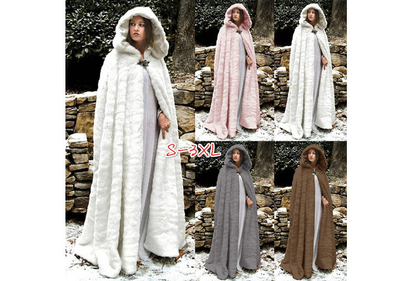 Brown Hooded Coat. Long Wrap Winter Coat. Medieval Fleece 