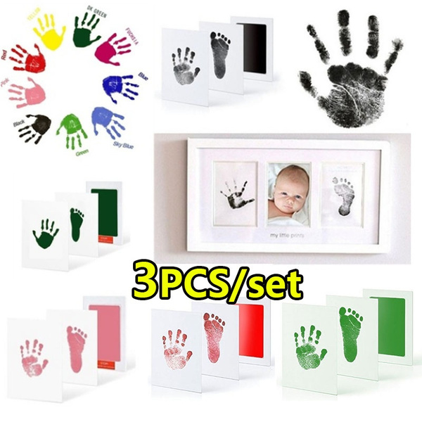 3pcs/set Baby Foot Print Kit DIY Baby Handprint and Footprint Ink