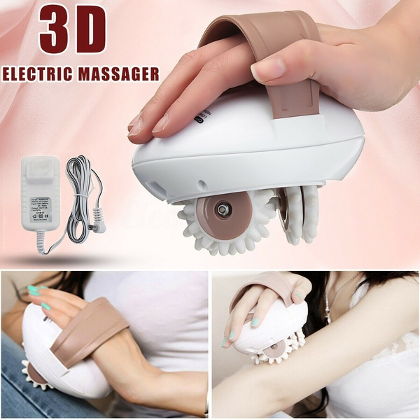 3D Electric Full Body Massager Roller Anti-cellulite Massaging Slimmer  Device Fat Burner Spa Machine Loss Weight Solid Wood Full-body Four Wheels  Wooden Car Roller Relaxing Hand Massage Tool Reflexology Face Hand Foot