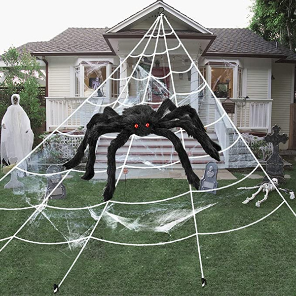 Halloween Decorations Outdoor Giant Spider Web, Large Spider ...