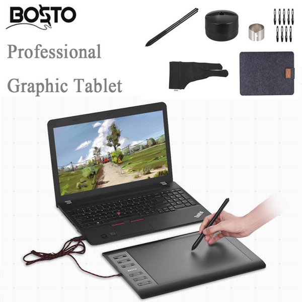 6'' Bosto 1060 Plus Digital Graphic Drawing Painting Animation Tablet Pad 10'' 