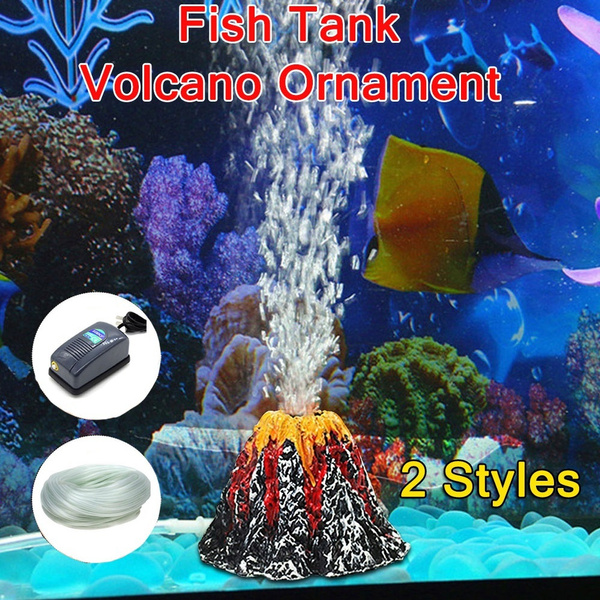 Vulcano Decorazione Acquario - Ornamento Con Bolle D'Aria Per Pesci, Resina - Foto 10