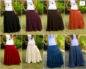Summer, long skirt, Plus Size, ruffle