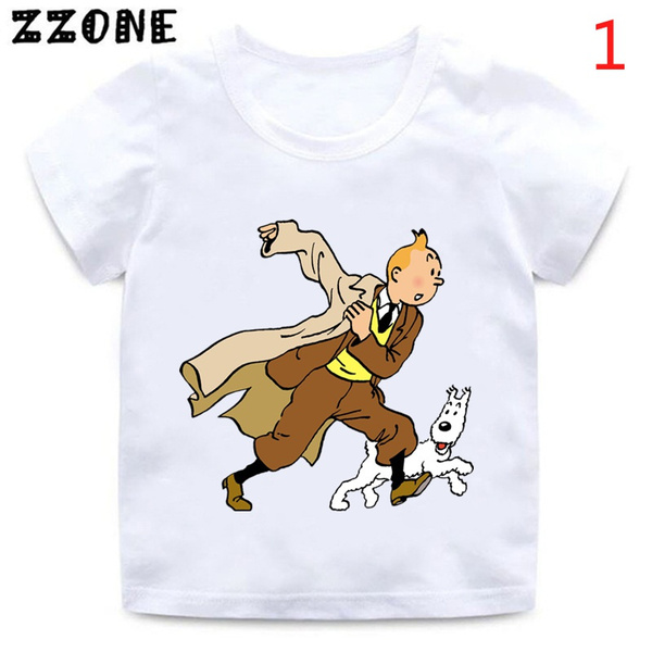 Boys and Girls Cartoon Tintin Milow Print T-shirt Baby Funny White T shirt Kids Summer Short Sleeve Clothes | Wish Boys and Girls Cartoon Tintin Milow Print T-shirt Baby Funny White T shirt Kids Summer Short Sleeve Clothes | Wish