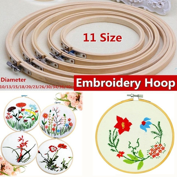 Embroidery Hoops Frame Set Bamboo Wooden Hoop Rings Home DIY Cross Stitch  Tools
