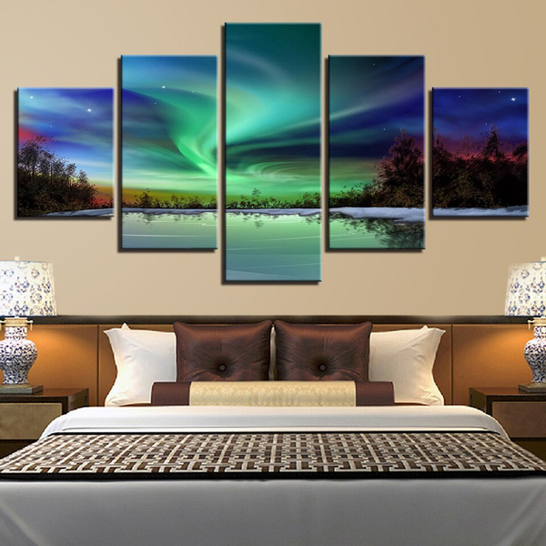 Northern lights HD Canvas prints Paintings Home decor Picture Wall art Poster 
