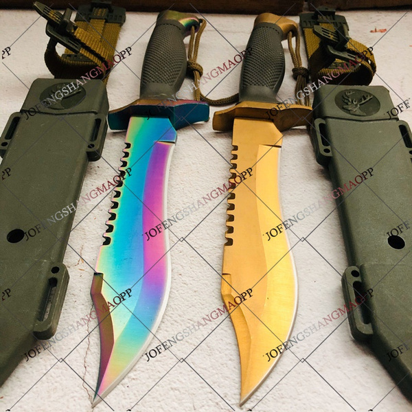 OUTDOOR TACTICAL FIXED BLADE COMBAT HUNTING KNIFE,BUSHCRAFT SURVIVAL