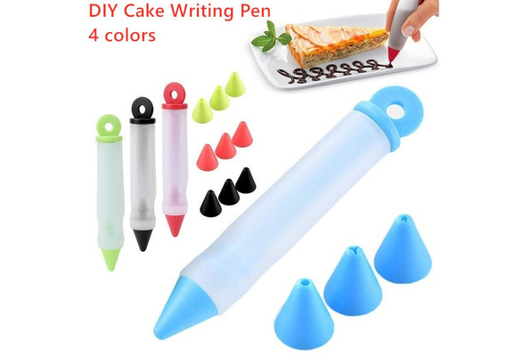 Amazon.com: 4 Nozzles Silicone Cake Pen Tool, Silicone Food Writing Pen  with Icing Piping Pen Tips, Detachable DIY Cake Icing Pen with 12 Patterns  for Food Writing (Red): Home & Kitchen