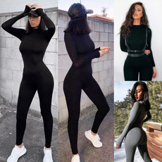 bodycon jumpsuits, Slim Fit, Zip, Manga