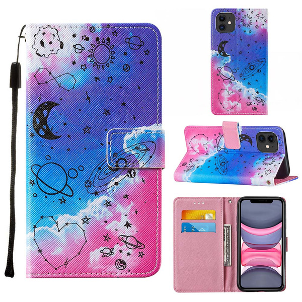 Flores de Colores Billetera con Estilo Funda Billetera de Cuero de PU de Primera Calidad con Ranura de Tarjeta Cubierta Protectora Case Cover para iPhone 11 6.1 Pulgadas ULAK Funda iPhone 11,