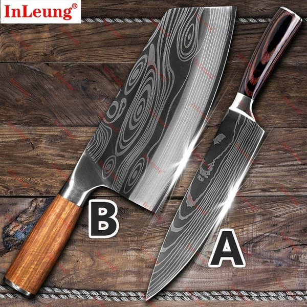 CHOLYS Professional Damascus Pattern Kitchen Knife Set of 3pcs