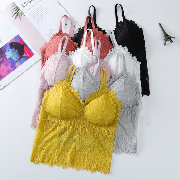 Strap Up Lace Bralette in Yellow