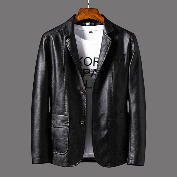 leather suit jacket for men