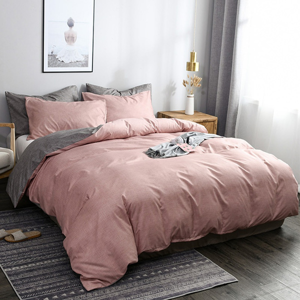 10 Sizes Duvet Cover Set 4 Solid Colors Microfiber Bedding Set Single