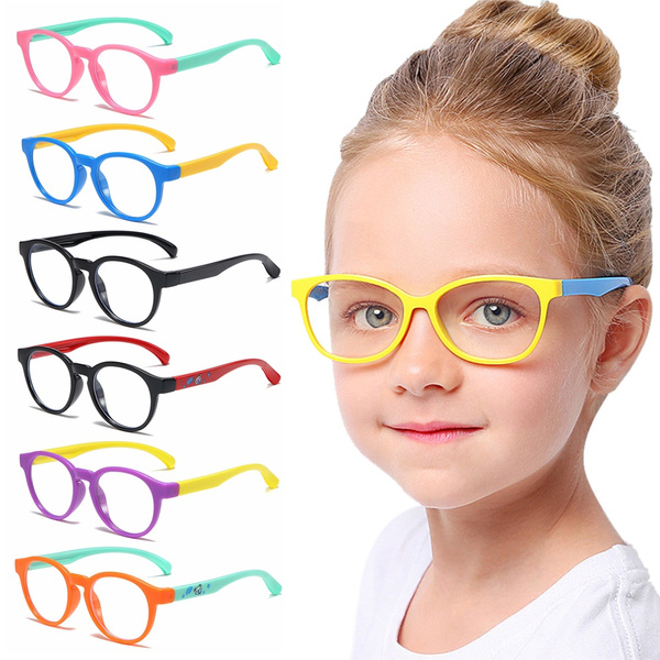 Children Glasses Blue-blocking Silicone Pink Frame Glasses Kids Eyeglasses 
