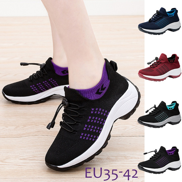 JARLIF Women's Memory Foam Slip On Walking Tennis Shoes Lightweight