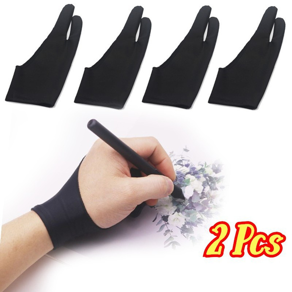 2 Fingers Anti-fouling Artist Glove Drawing Glove for Right and