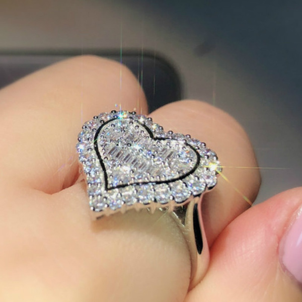 big heart diamond ring