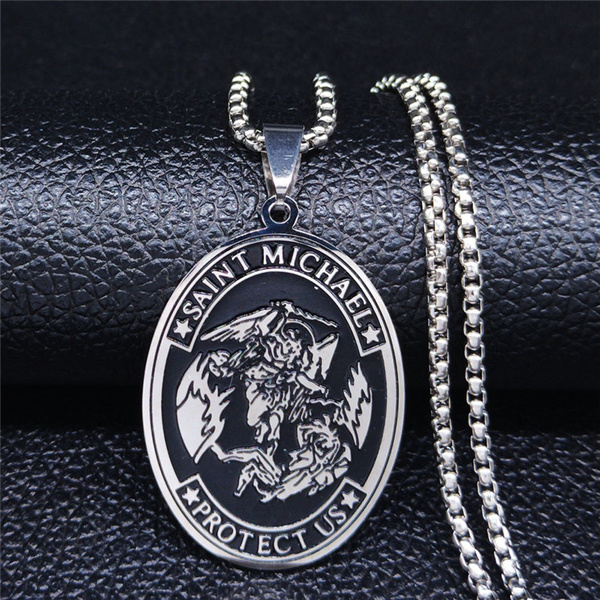 saint michael protect us necklace