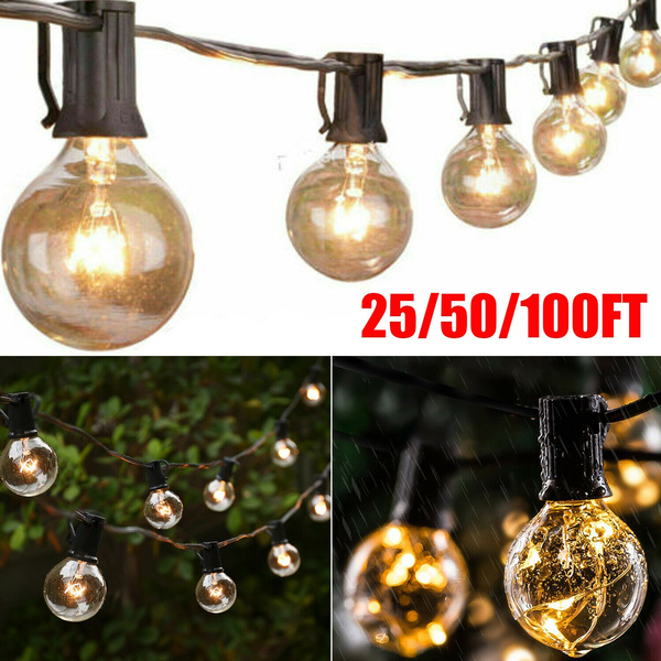 25/50/100FT Waterproof G40 Globe Bulbs Patio Hanging String Lights Outdoor Light 