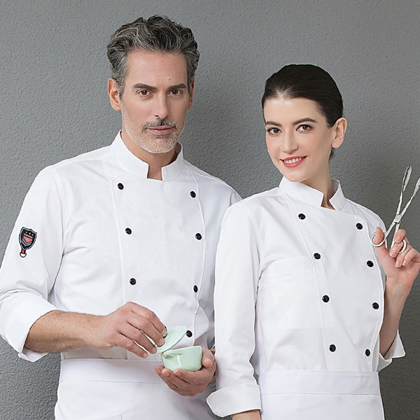 Pastry Chef Uniform Restaurant Professional Clothes Cooking Waiter Coat  Outfit Kitchen Work Jackets Cook Wear Solid