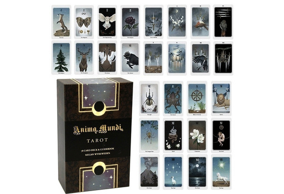 Tarot Cards 78-Card Deck Desktop Card Game Set Anima Mundi Tarot Cards Divination Cards-English Edition 