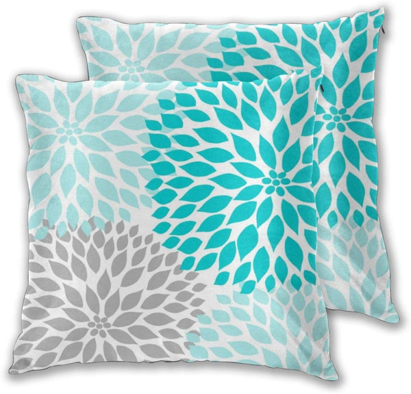 Floral Printed Throw Pillow Covers for Sofa Couch Bed 