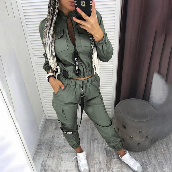 Design Ruched Coat \u0026 Cargo Pants Sets 
