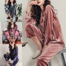 satinvelvetpyjamassuit, velvet, Winter, Women's Fashion