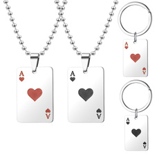 pokercardpendant, Poker, necklaces for men, Stainless Steel