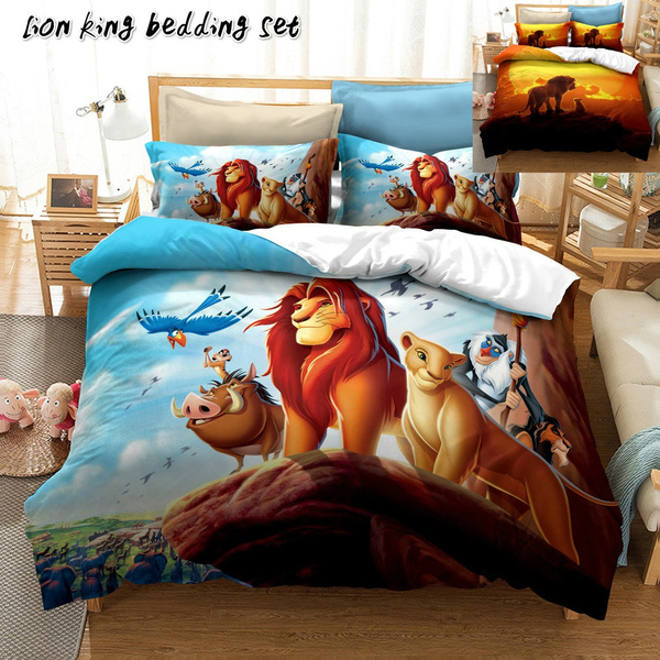 Luxury Lion Printed Home Living 2 3pcs Comfortable Duvet Cover Set Pillow Case Bedding Sets Eu Us Au Single Twin Double Queen King Size Wish Pillow Case Bedding Sets Eu, Lion King Bedding Set Single