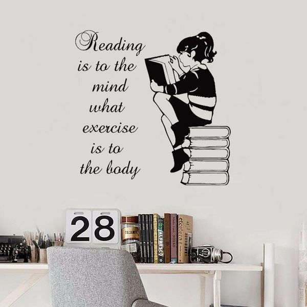 Vinyl Wall Decal Reading Room Books Shop Quote Library Stickers