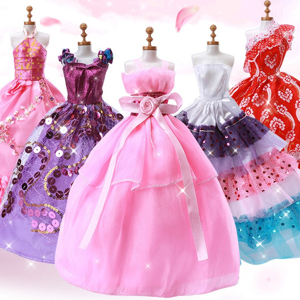 Barbie doll dress with floral embellishments and pleats – Ribelle Online