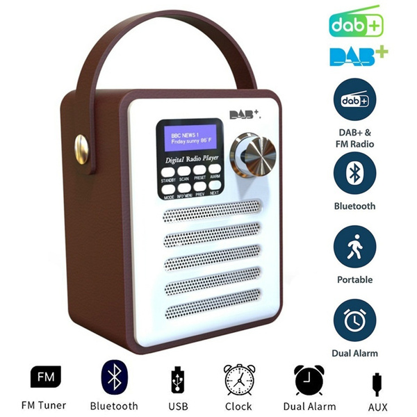 Portable DAB/DAB+ Digital & FM Radio with Alarm Clock Bluetooth Digital ...