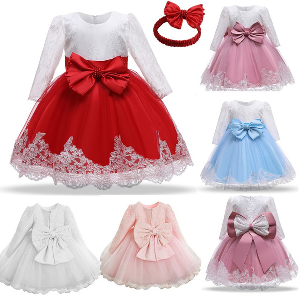 Baby Toddler Clothing Red Christmas New Year Party Princess Dress 1