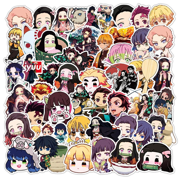 25/50Pcs Anime Demon Slayer Cartoon Sticker Pvc Waterproof Graffiti ...