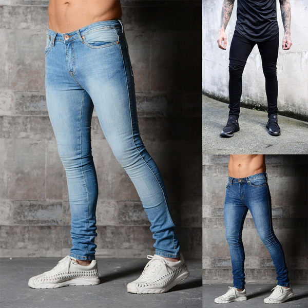 Pantaloni Uomo Jeans Men Cargo Denim Dzinsy Meskie Tuinbroek Man Tight  Fitting Blue Jeans Men Solid Color Denim Pants | Wish