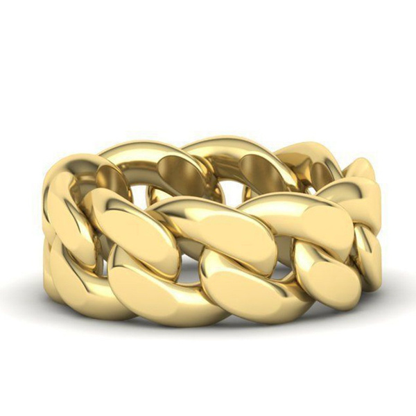 ChainsProMax Link Ring Gold Tone Hip Hop Rock Size 10 Rapper Rings Mens  Gold Rings - Walmart.com