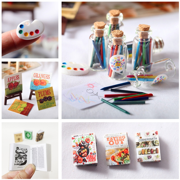1 Set/8pcs mini dollhouse miniature accessories mini color pencil W Lt RSYU 