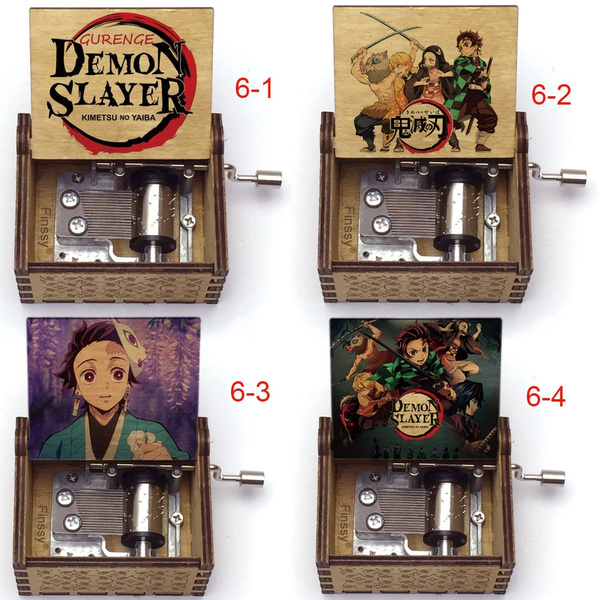 Demon Slayer Print Lisa Gurenge Music Box Kamado Tanjirou Nezuko Hand Crank Wood Wish