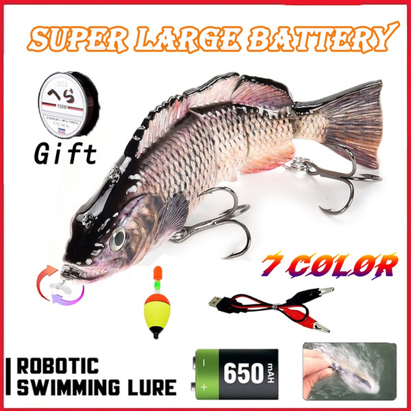 NEW 13CM Robotic Swimming Lures Fishing Auto Electric Lure Bait For  4-Segment Swimbait USB Rechargeable Fishing Lure