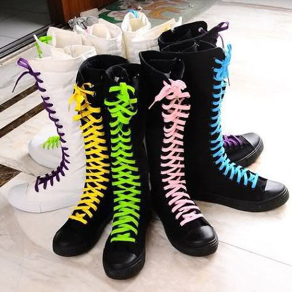 Womens knee 2024 high sneaker boots