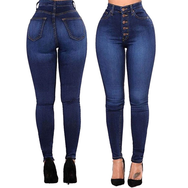 Women Fashion Causal Skinny Jeans Classic Long Pants Pencil Denim Pants High Waist Jeans Leggings Bottom Slim Jean Ladies | Wish