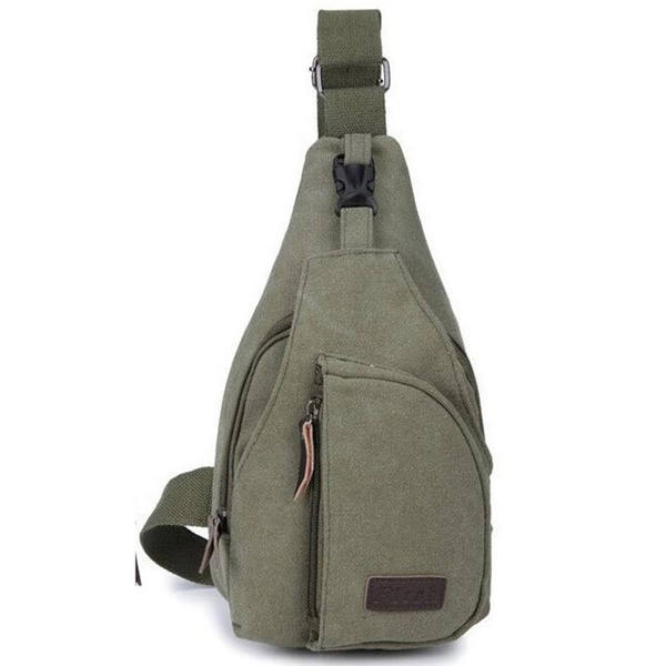 Man Chest Sling Crossbody Bag Canvas Messenger Casual Travel Chest Bag ...