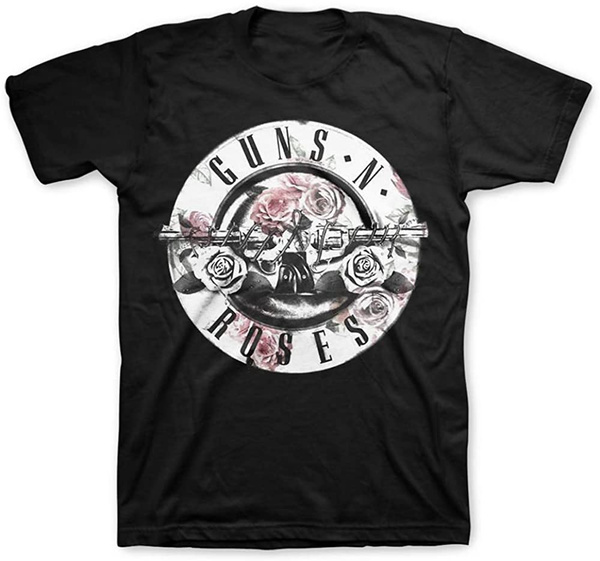 Guns N' Roses Floral Fill Bullet-18/1 Blk Black T-Shirt | Wish